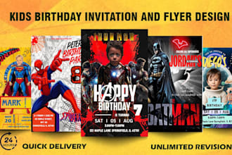 create custom child birthday flyers and kids party invitation