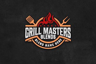 make a retro vintage grill logo design a timeless classic