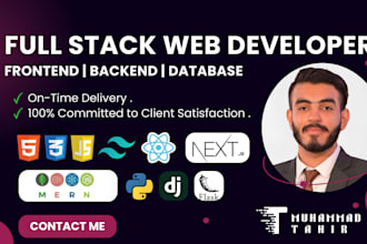 create robust full stack web apps with mern, react js, next js, django, flask