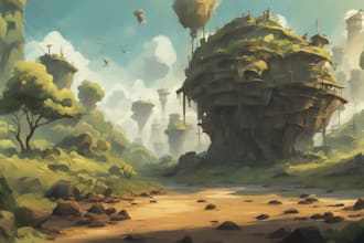 draw environmental concept art and illustrations