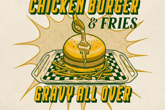 design a burger and restaurant logo