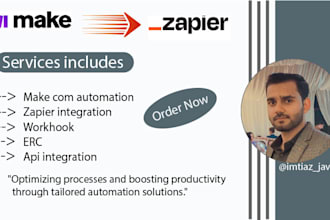 setup automation workflows in make and zapier for you