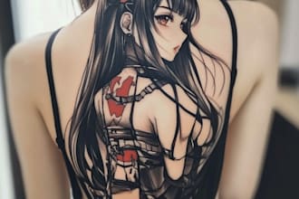 draw a attractive anime tattoo design