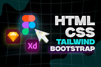 convert figma, xd, sketch and image to html and css or any css framework
