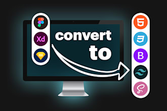 convert figma, xd, sketch to html, css, tailwind, bootstrap