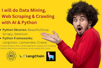 do data mining, data scraping, web crawling using ai python