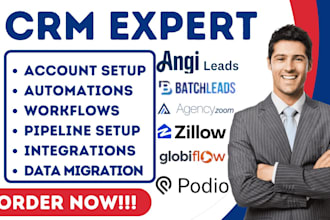 setup agencyzoom angi leads batch dialer ylopo globiflow podio zillow automation
