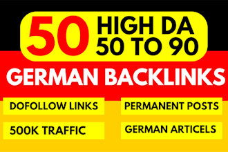 do 50 permanent german dofollow backlinks from germany sites