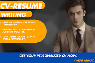 expert CV, resume, cover letter writing , linkedin optimization for job success