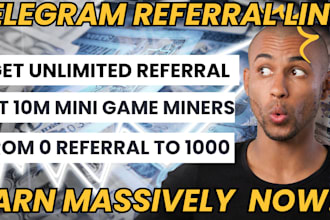 hit 10m referral users telegram referral link promotion telegram mini game app