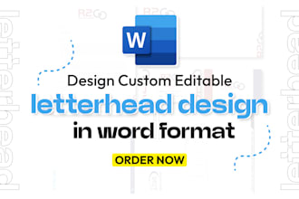 design custom editable letterhead design in word format