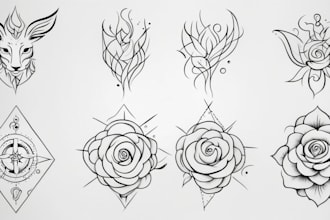 design fine line art minimalist tattoo flash for you
