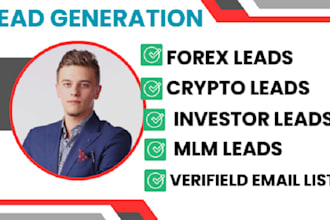 provide forex leads, crypto leads, investor leads, mlm leads, email list