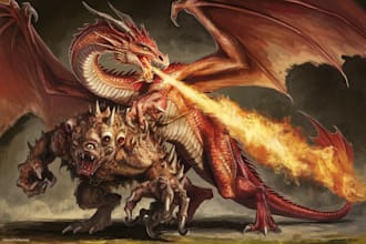 concept art for dragons and monsters, creatures