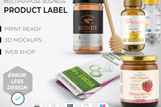 do premium product and supplement label design with mockup