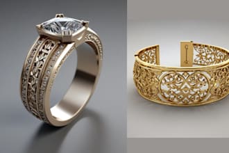 do 3d ring, 3d jewelry design ,3d design, 3d model for 3d printing