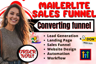 build mailerlite sales funnel, gohighlevel landing page, mailerlite landing page