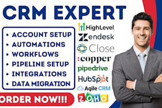 copper zoho hubspot agile crm close io zendesk pipedrive gohighlevel automation