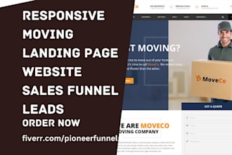 design moving landing page construction website roofing sales funnel hvac leads