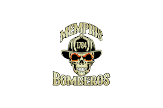 make a fiery skull vintage firefighter logo design