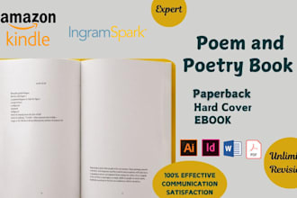 do poetry book layout, format for ebook paperback,