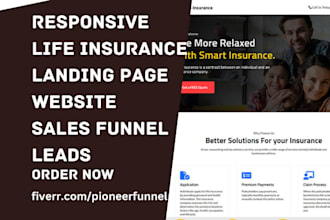 design life insurance landing page home care website health sales funnel leads