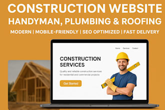 design handyman website, plumbing website, roofing website, construction website