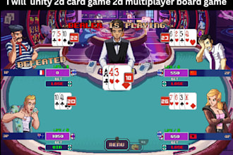 develop 2d card board or rpg game with character design in unity