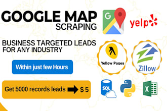 do data scraping, web scraper from google maps by python