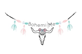 create an elegant hand drawn botanical boho logo