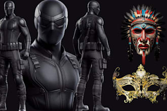 sculpt cosplay 3d mask face 3d head masks helmets cosplay props for 3d printing