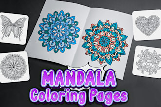 create a unique, hand drawn mandala coloring page