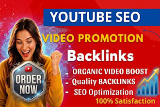 do organic youtube video promotion with SEO backlinks
