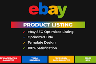 do ebay listing, ebay product listing, ebay SEO listing, ebay lister