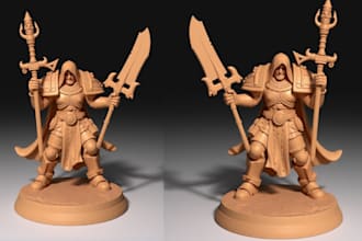 sculpt 3d model, 3d  miniature table top, 40k warhammer for 3d printing