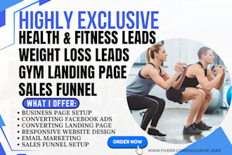 generate exclusive fitness leads weight loss leads health and fitness website