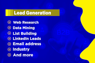 do local lead generation, shopify ecommerce leads, web research, business leads