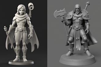 design 3d toy, 3d miniature, 3d bjd, action figure 3d  character for 3d printing