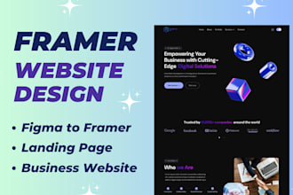 design responsive framer website design, framer landng page, figma to framer
