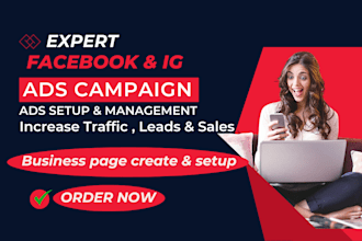 run facebook and instagram ads campaigns and set up your business page