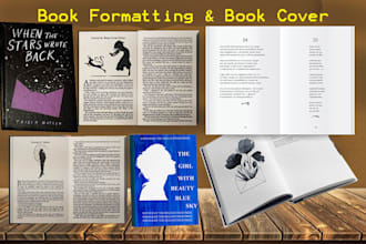 do poetry and book formatting,paperback, ingramspark,ebook,line art illustration