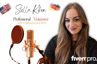 record an english voiceover with german accent