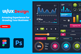 build a custom, interactive business dashboard and web UI UX in figma