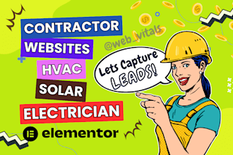 design, and build contractor website for solar, hvac, and electrician