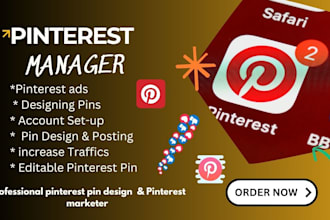 be your pinterest pin design, pin management