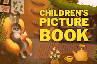 draw a cute children story picture book illustration