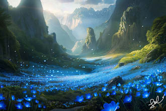 design detailed fantasy landscapes and environments