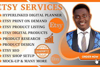 etsy shop setup, digital product etsy planner etsy seo listing etsy shop VA