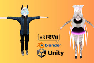 do custom vrchat avatar rigging vrc avatar 3d model vtuber vr character model