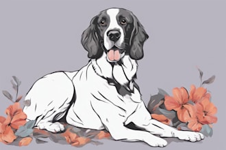 draw illustration pet portrait vector art